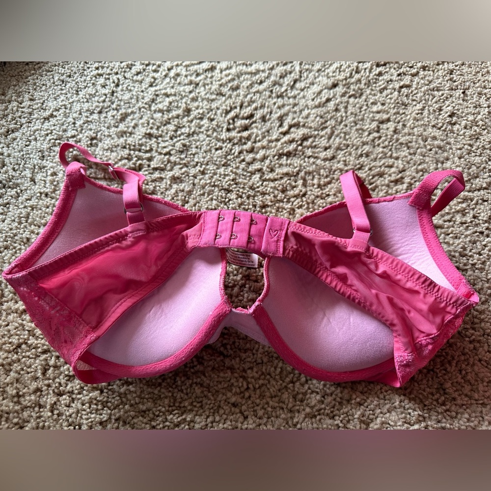 Wow Like New Sexy Victoria Dream Angels Push Up Vibrant Pink Lace Design - Picture 9 of 9